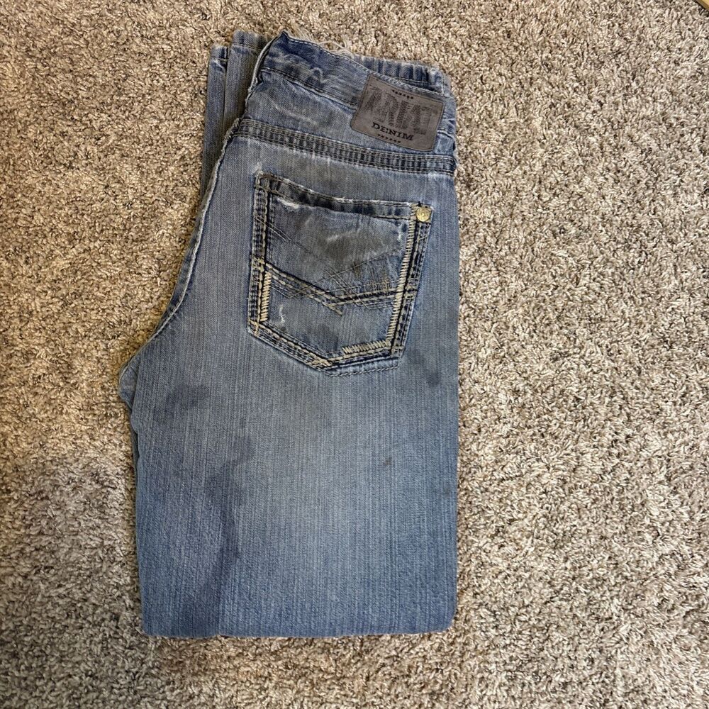 Ariat M5 Low Rise Boot Cut Jeans Men's 32x32 Distressed Ripped Denim Western Y2K